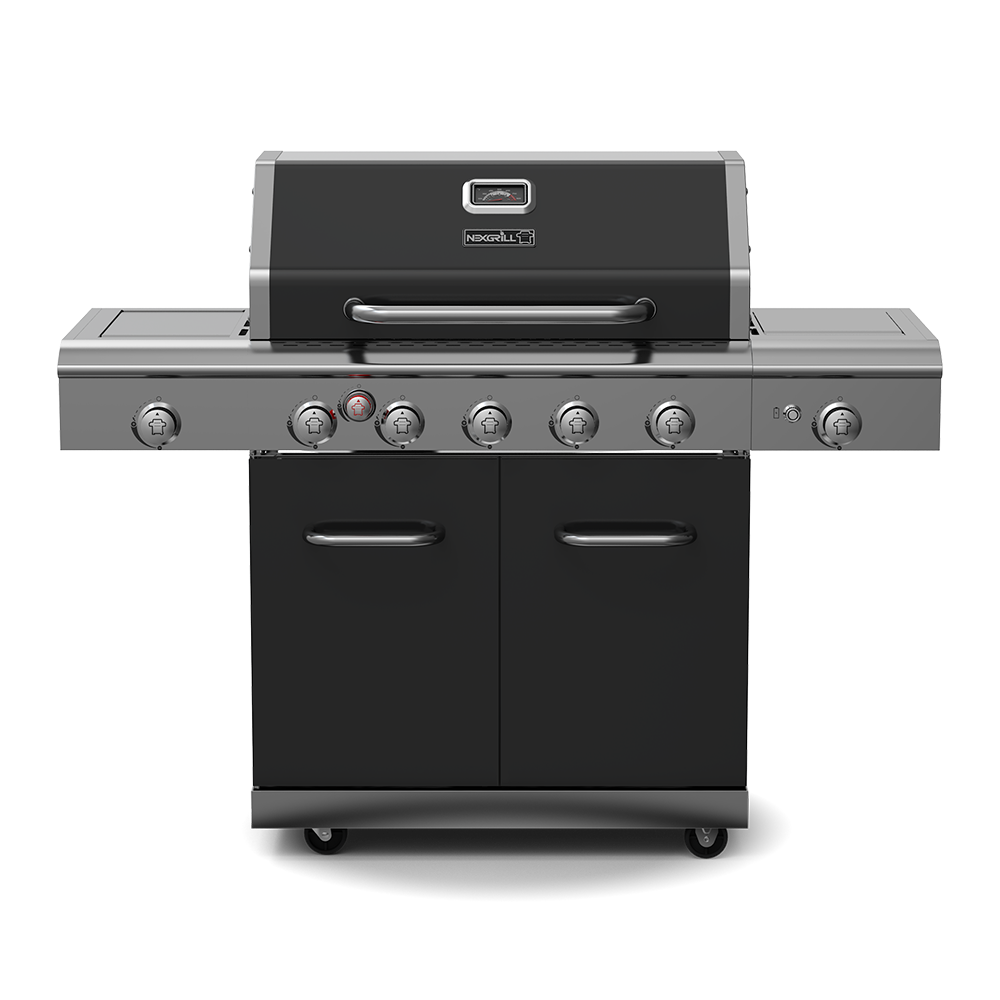 Deluxe 5-Burner Propane Gas Grill with Ceramic Rear Burner, Stainless Steel & Ceramic Side Burners