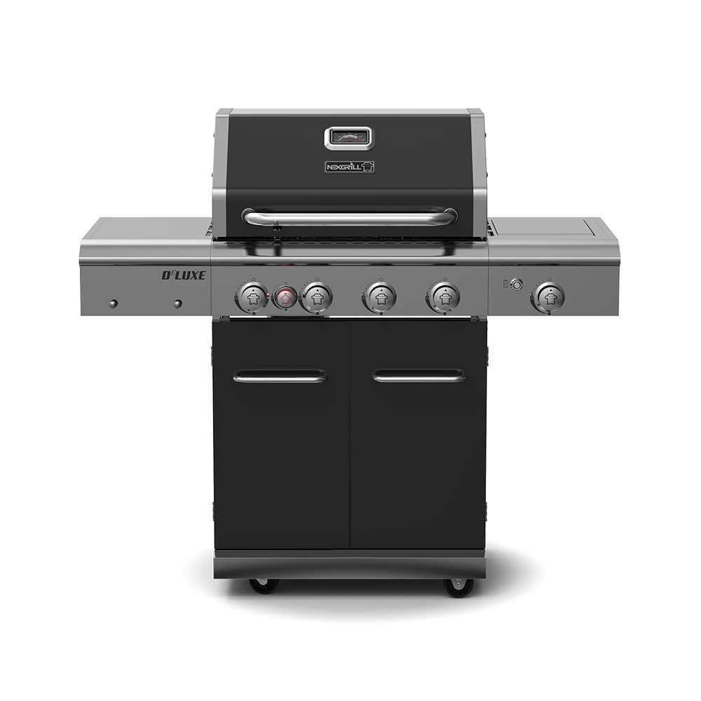 Deluxe 4-Burner Propane Gas Grill with Ceramic Rear Burner & Stainless Steel Side Burner